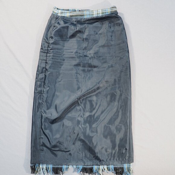 Vintage J London Blue Plaid Maxi Skirt - Picture 9 of 11
